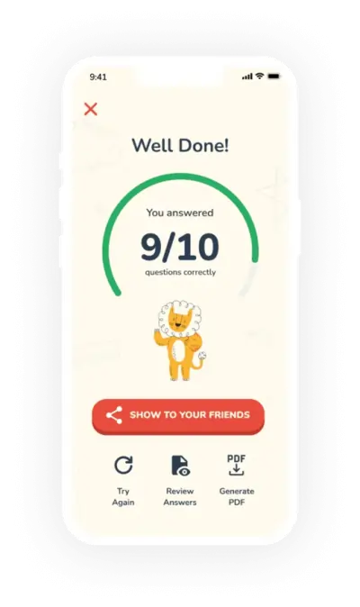 student test results displayed instantly after practice